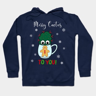 Merry Cactus To You - Small Cactus With Red Spikes In Christmas Mug Hoodie